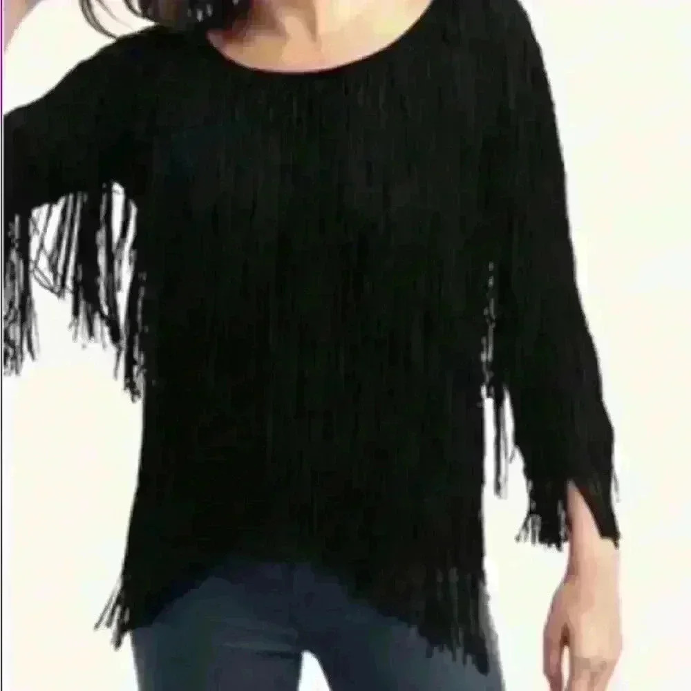 Ella Moss Cashmere Blend Fringe Pullover Sweater - Picture 11 of 11